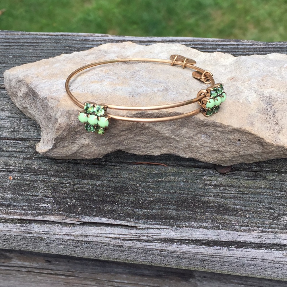 Alex and Ani bracelet with pretty green accents